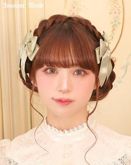 ストライプツインリボンクリップ