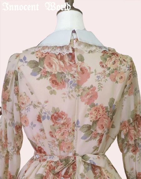 ローズシフォン丸衿ドレス