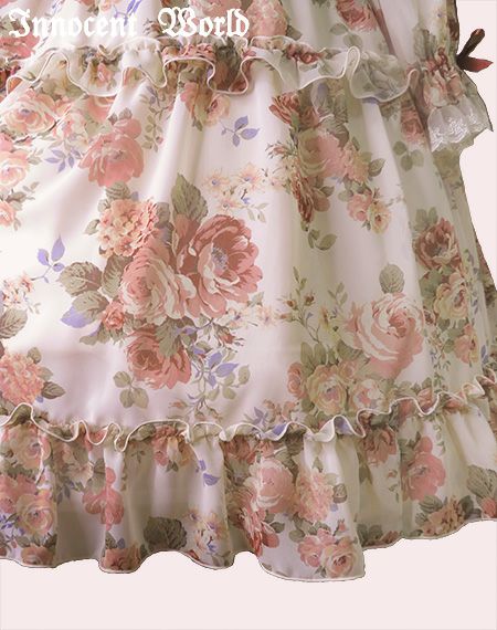 ローズシフォン丸衿ドレス