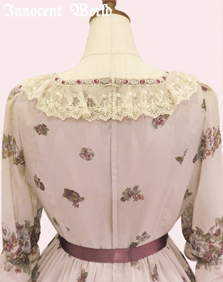 アンティークパンジーシフォンドレス