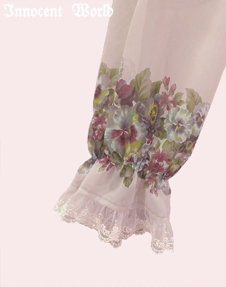 アンティークパンジーシフォンドレス