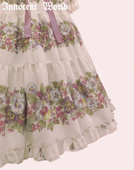 アンティークパンジーシフォンドレス