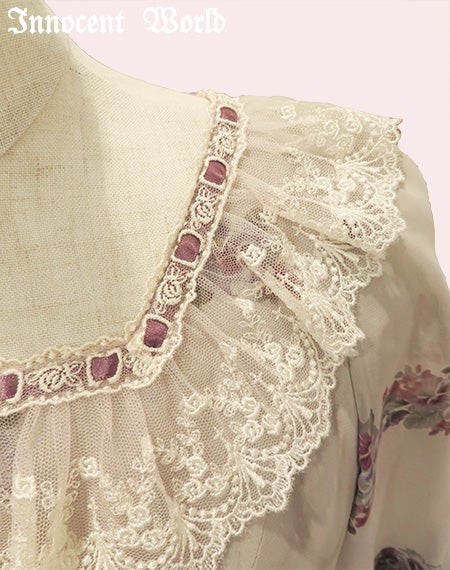 アンティークパンジーシフォンドレス