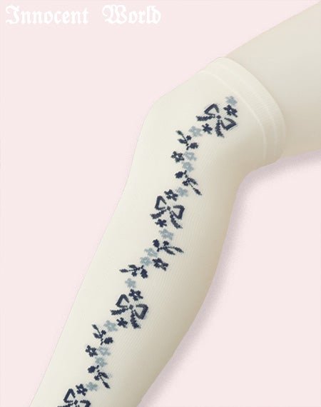 小さな花とリボンのオーバーニー