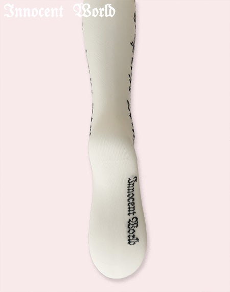 小さな花とリボンのオーバーニー