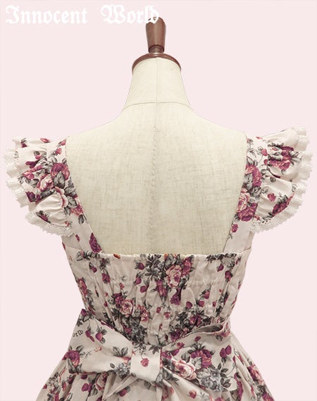 薔薇と苺のクロスリボンジャンパースカート