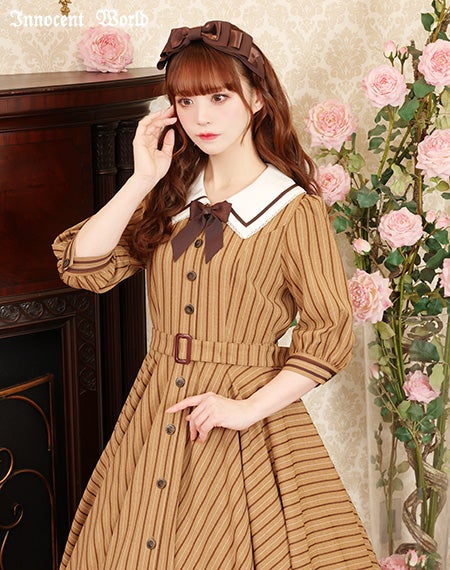 英国調ストライプワンピース