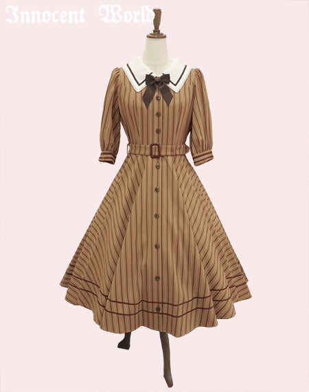 英国調ストライプワンピース