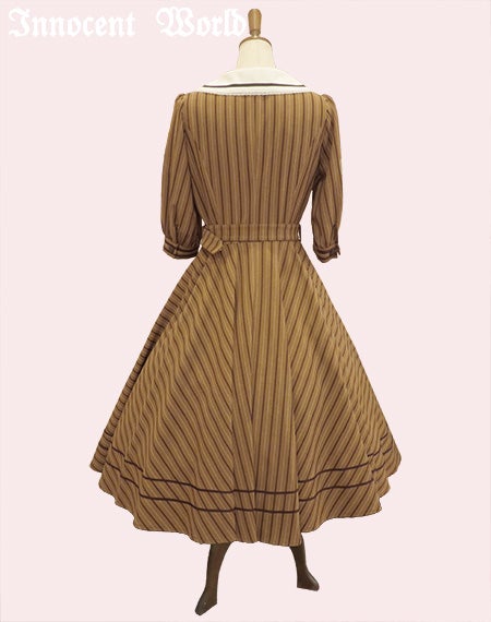 英国調ストライプワンピース