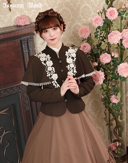 イノセントワールド つる薔薇レースケープショートコート つる薔薇レースケープ付きショートコート | Innocent World