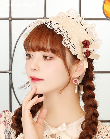 巻きバラヘッドドレス