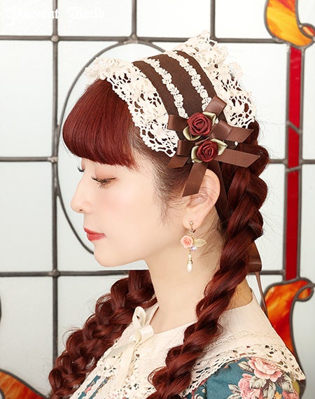 巻きバラヘッドドレス