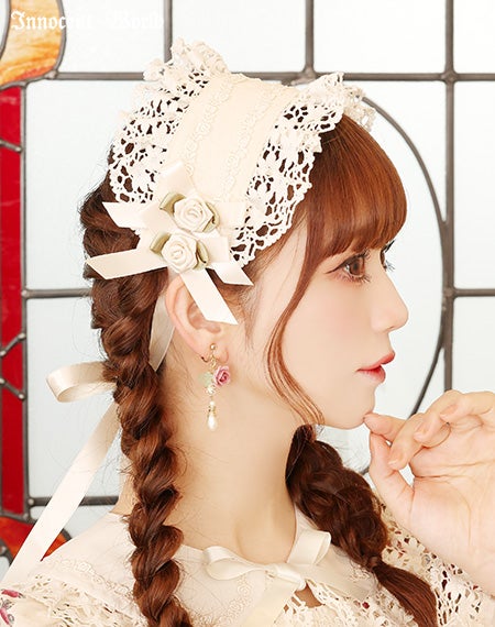 巻きバラヘッドドレス