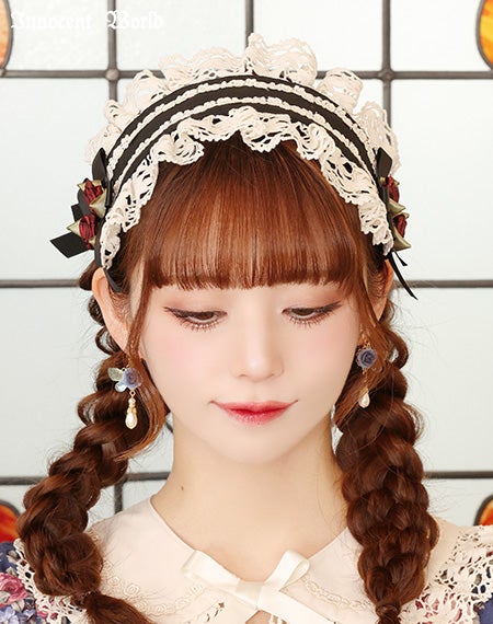 巻きバラヘッドドレス