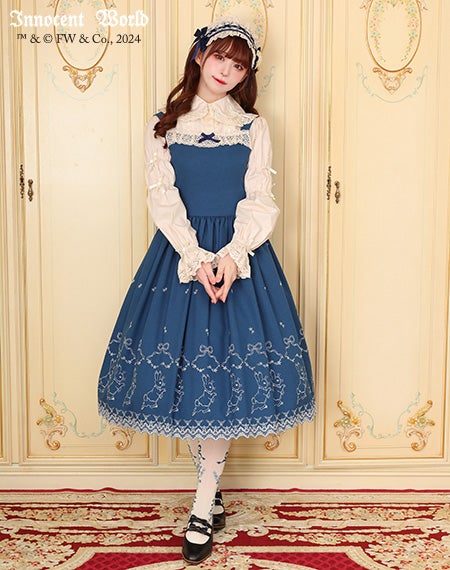 ピーターラビットTM刺繍ジャンパースカート