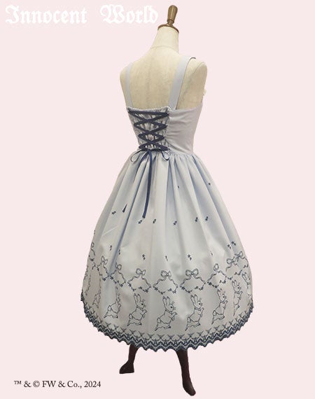 ピーターラビットTM刺繍ジャンパースカート