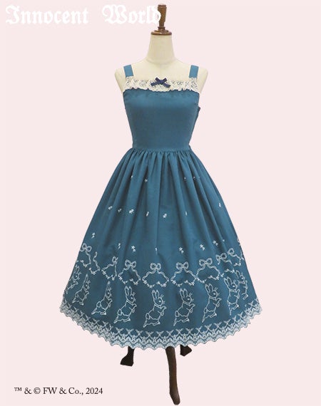 ピーターラビットTM刺繍ジャンパースカート