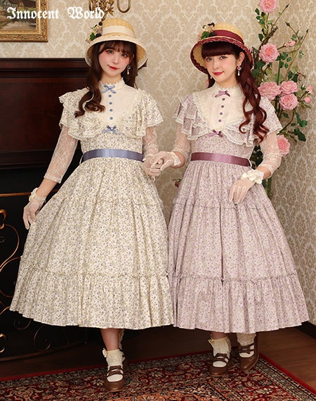 すみれの宝石箱ショール風ワンピース