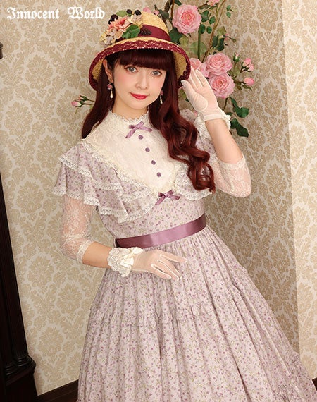 すみれの宝石箱ショール風ワンピース
