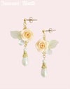 薔薇とパールのイヤリングとピアス