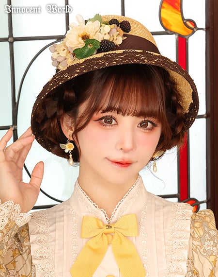 コサージュ付カサブランカハット