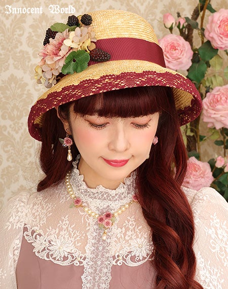 コサージュ付カサブランカハット