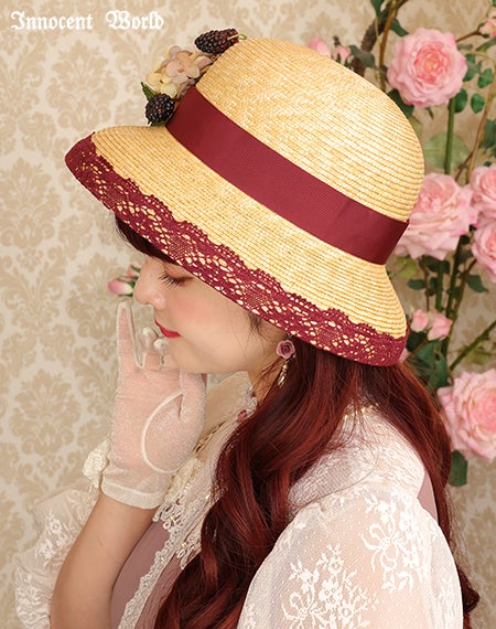 コサージュ付カサブランカハット