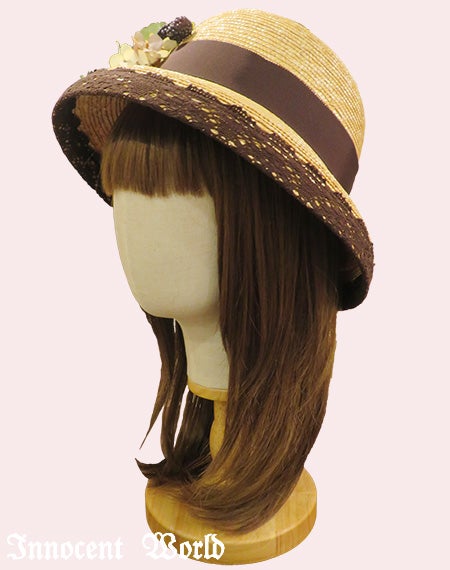 コサージュ付カサブランカハット