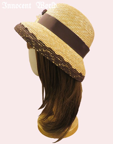 コサージュ付カサブランカハット