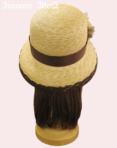 コサージュ付カサブランカハット