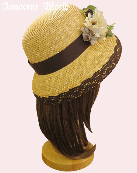 コサージュ付カサブランカハット