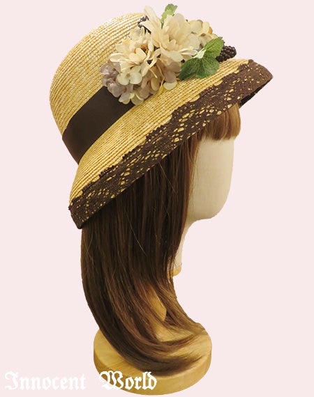 コサージュ付カサブランカハット