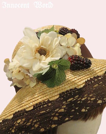 コサージュ付カサブランカハット