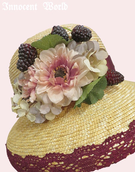 コサージュ付カサブランカハット