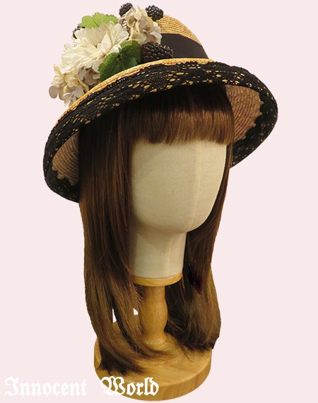 コサージュ付カサブランカハット