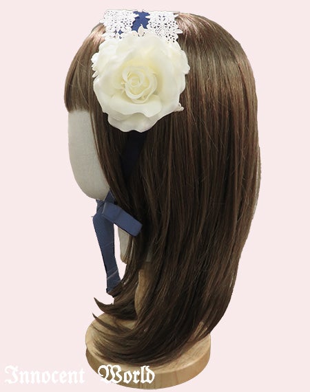 【美品】Innocent World イノワ 薔薇 レース ヘッドドレス 華麗な薔薇のヘッドドレス | Innocent World
