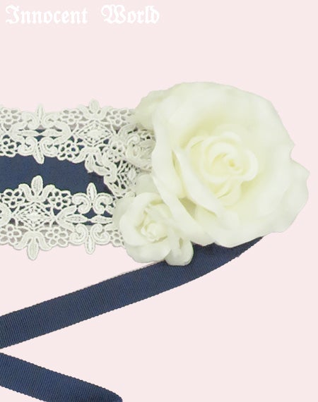 【美品】Innocent World イノワ 薔薇 レース ヘッドドレス 華麗な薔薇のヘッドドレス | Innocent World
