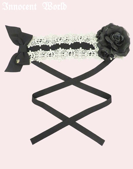 【美品】Innocent World イノワ 薔薇 レース ヘッドドレス 華麗な薔薇のヘッドドレス | Innocent World