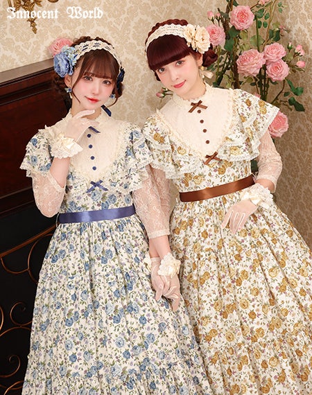 薔薇と蕾のショール風ワンピース