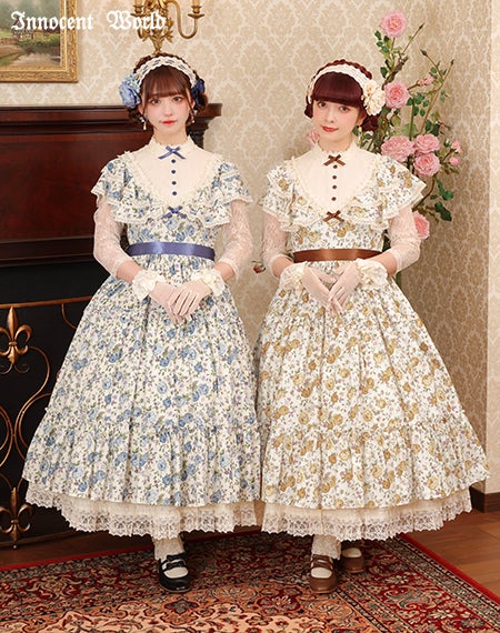 薔薇と蕾のショール風ワンピース