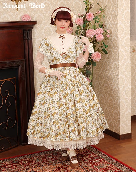 薔薇と蕾のショール風ワンピース