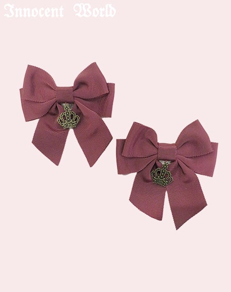 王冠チャームのツインリボンクリップ