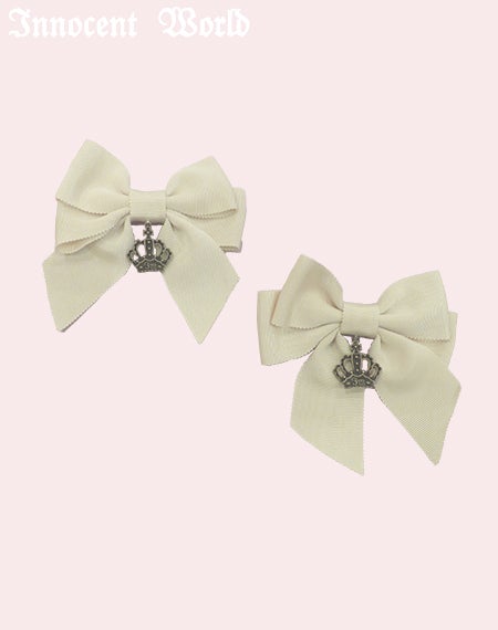 王冠チャームのツインリボンクリップ