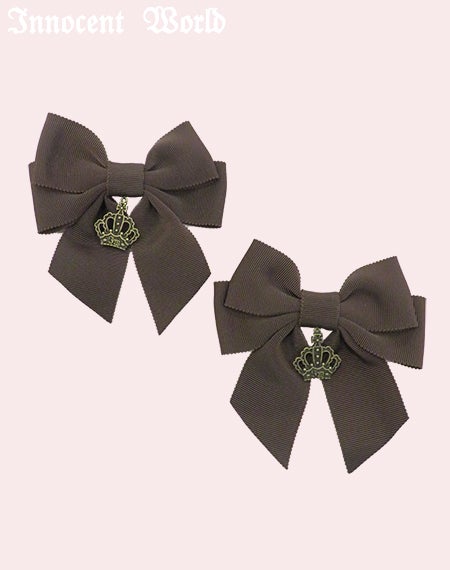 王冠チャームのツインリボンクリップ