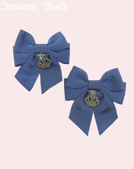 王冠チャームのツインリボンクリップ