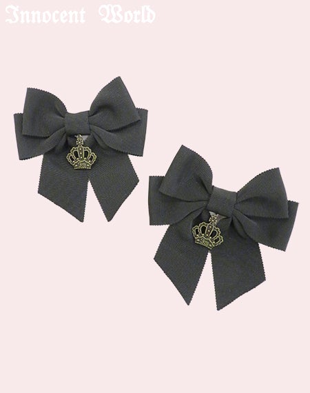 王冠チャームのツインリボンクリップ