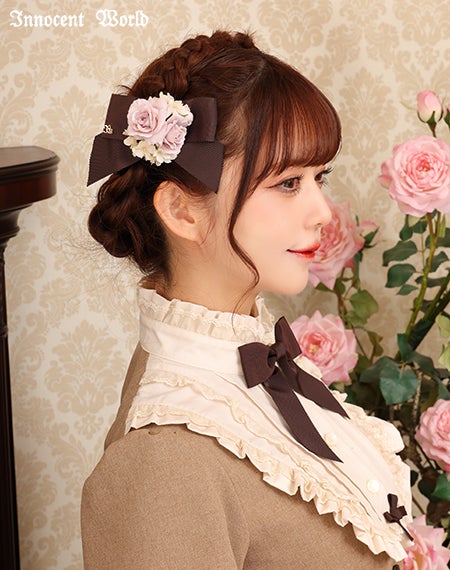 ミニチュアローズリボンクリップ