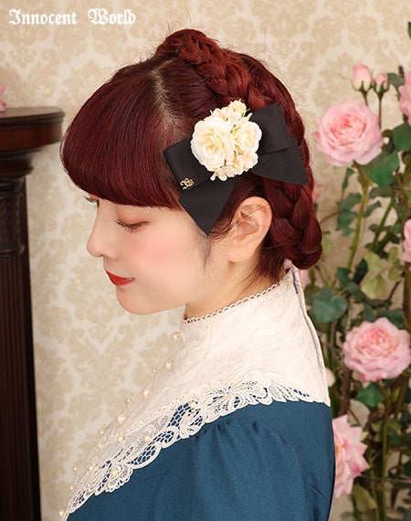 ミニチュアローズリボンクリップ