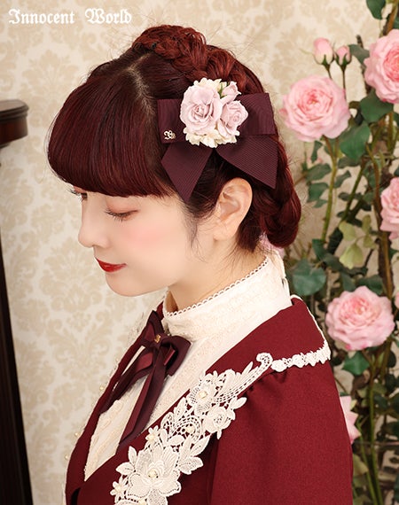 ミニチュアローズリボンクリップ