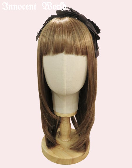 グログランとサテンフリルリボンのカチューシャ